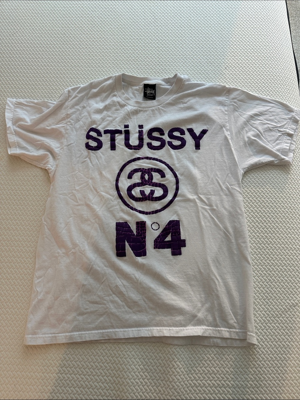 Stussy No.4 Croc Tee ‘White/Purple’